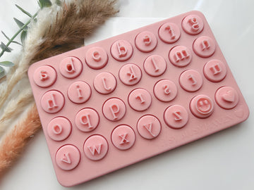 SMALL LETTERS - Alphabet  Polymer Clay Stamp •  Small Letter Clay Stamps  •  Clay Letter Embossing  Stamp • CS-A